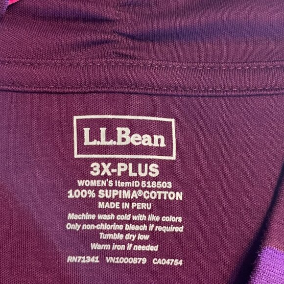 L.L. Bean Women's Shawl Collar Pima Cotton Top - Picture 4 of 8